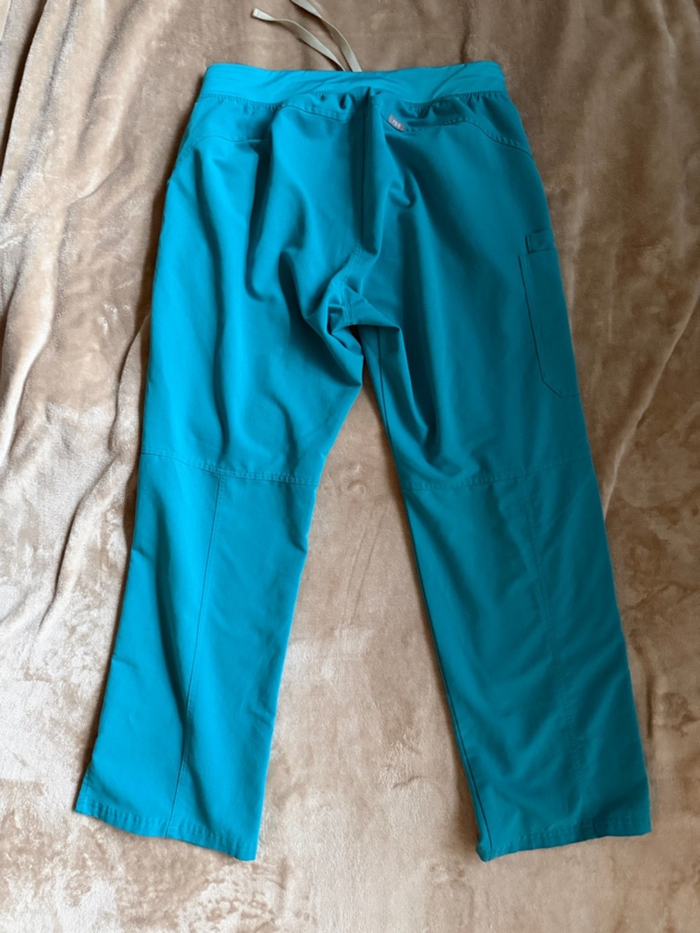 Figs Teal Isabel High Rise Wide Leg Scrub Pants - Picture 5 of 9